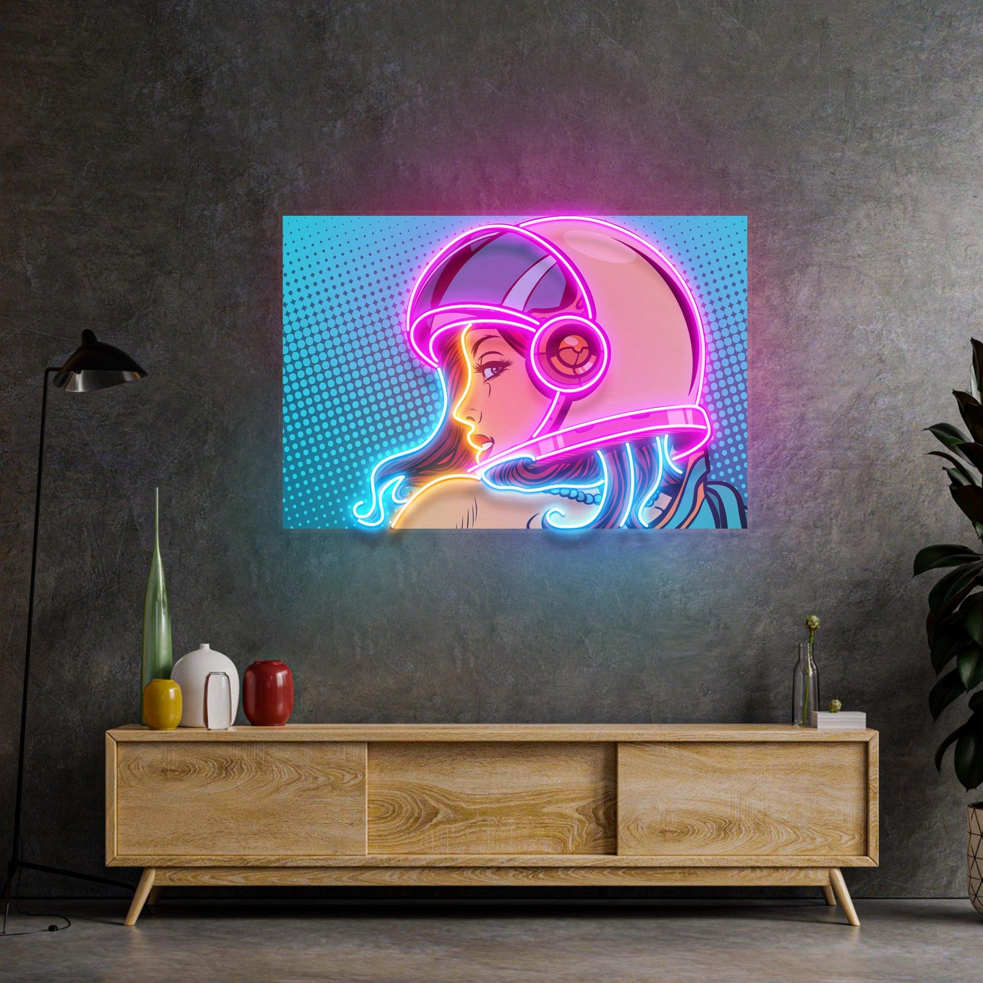 Astronaut Girl Led Neon Acrylic Artwork