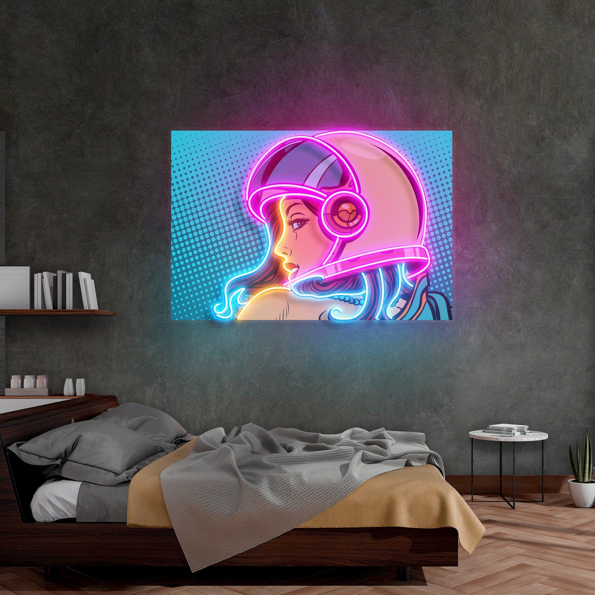 Astronaut Girl Led Neon Acrylic Artwork