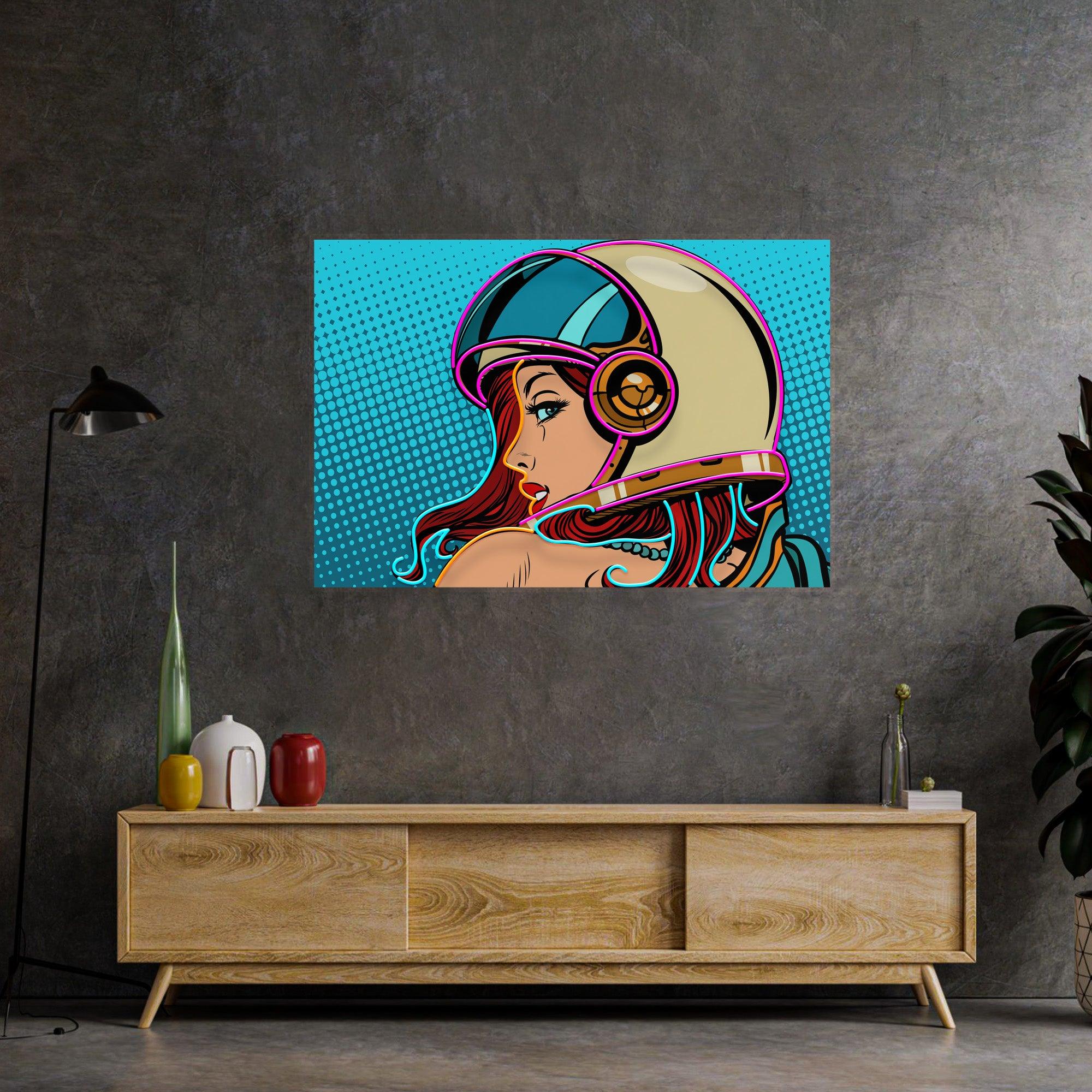 Astronaut Girl Led Neon Acrylic Artwork