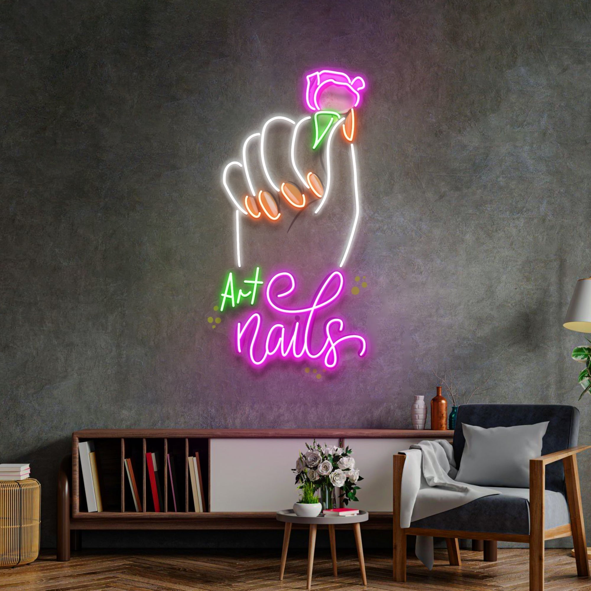 Art Nail LED Neon Sign Light Pop Art