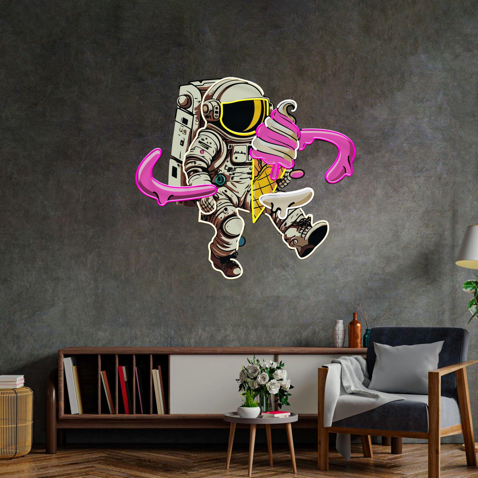 Astronaut Ice Cream Led Neon Acrylic Artwork