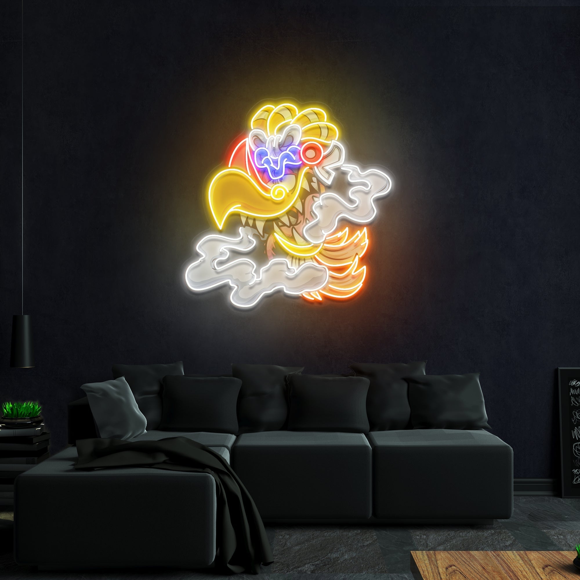 Aztec God Ehecatl Head Cartoon Artwork Led Neon Sign Light