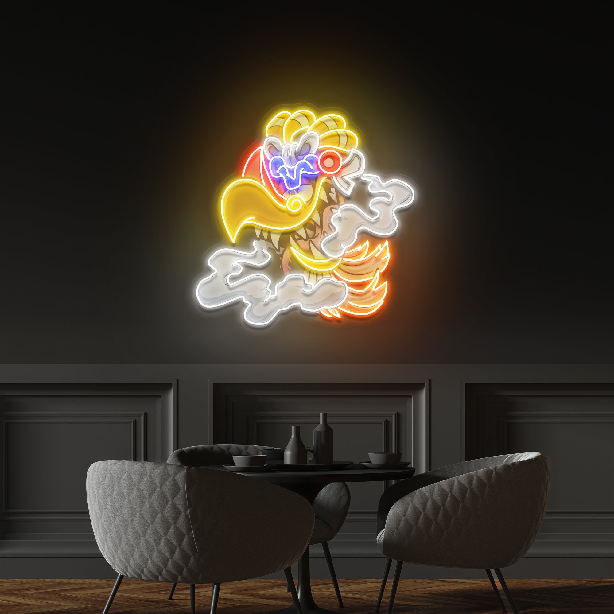 Aztec God Ehecatl Head Cartoon Artwork Led Neon Sign Light