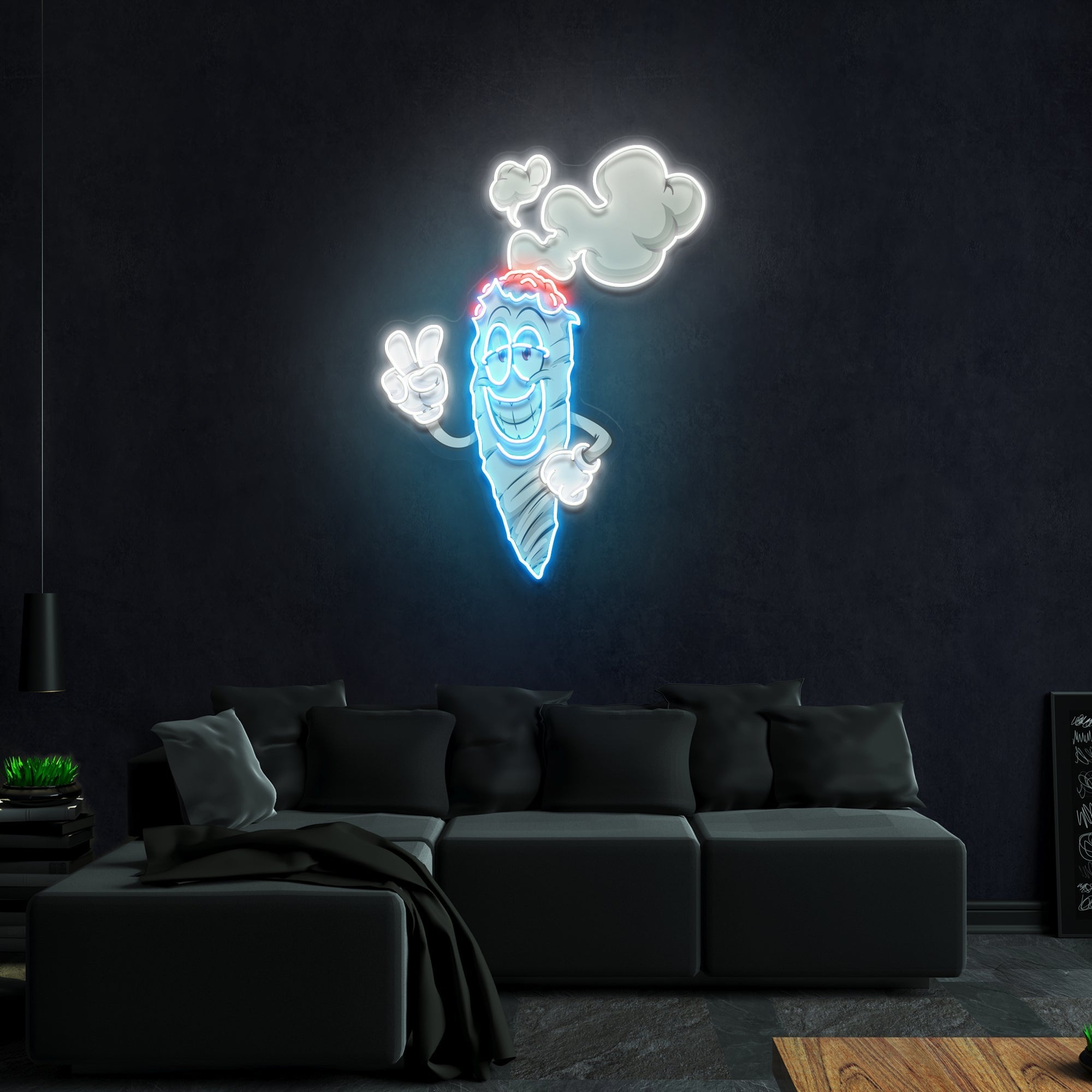 Cartoon Marijuana Joint Artwork Led Neon Sign Light