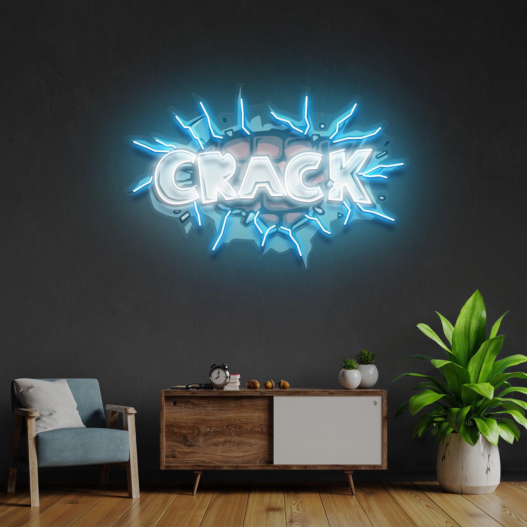 Crack Led Neon Acrylic Artwork