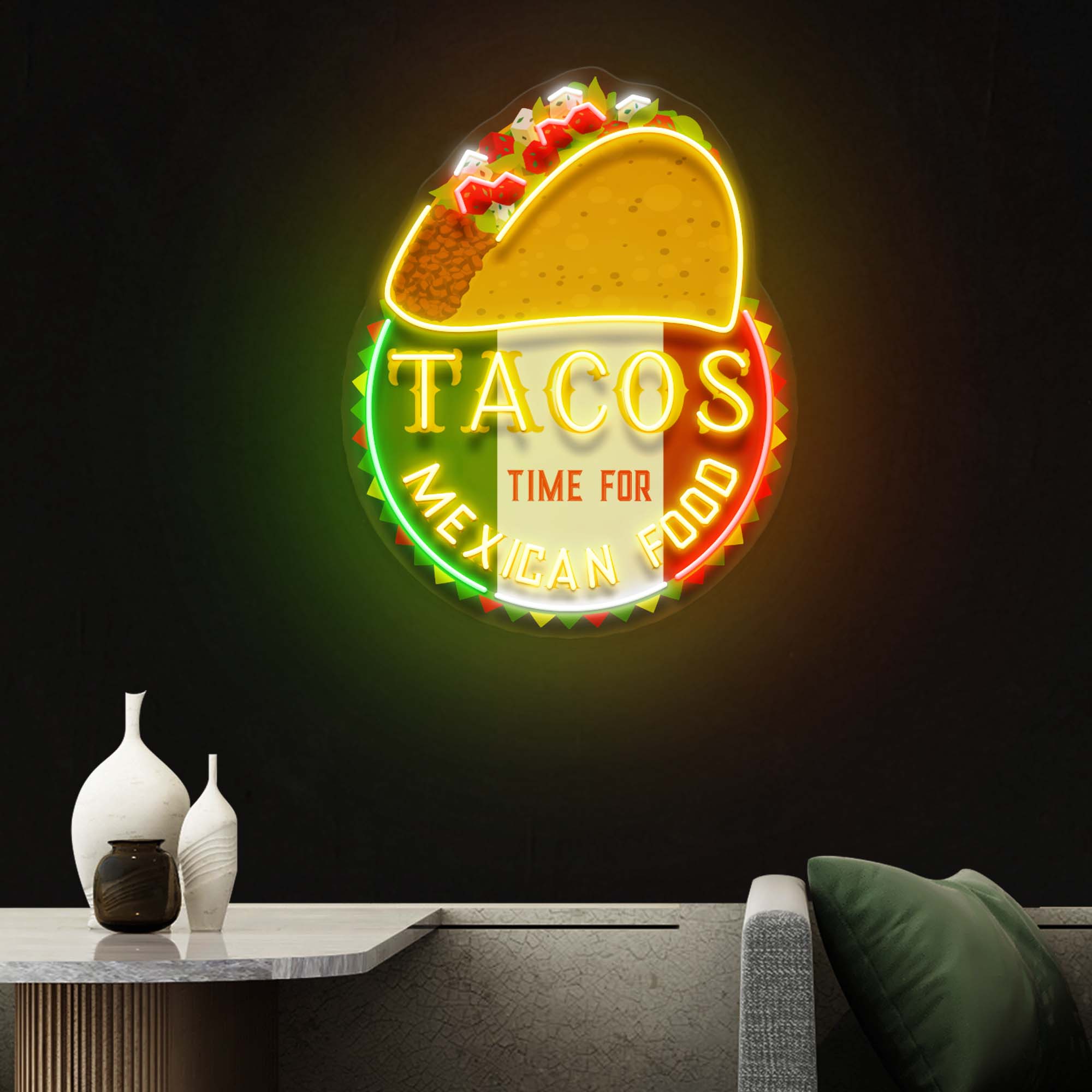 Custom Name Fast Food Of Tacos Mexican Food Led Neon Sign Light