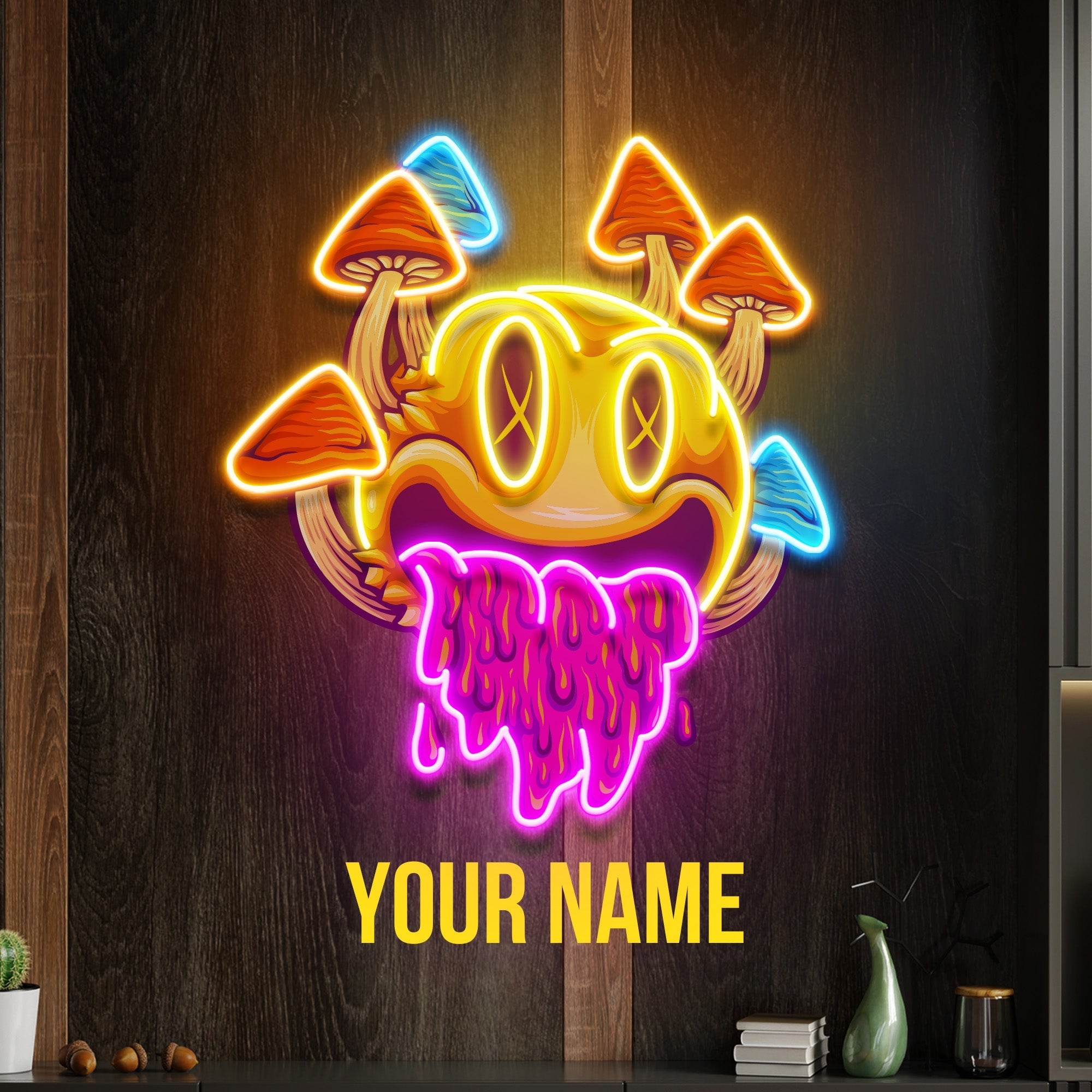 Custom Name Funny Psychedelic Artwork Led Neon Sign Light