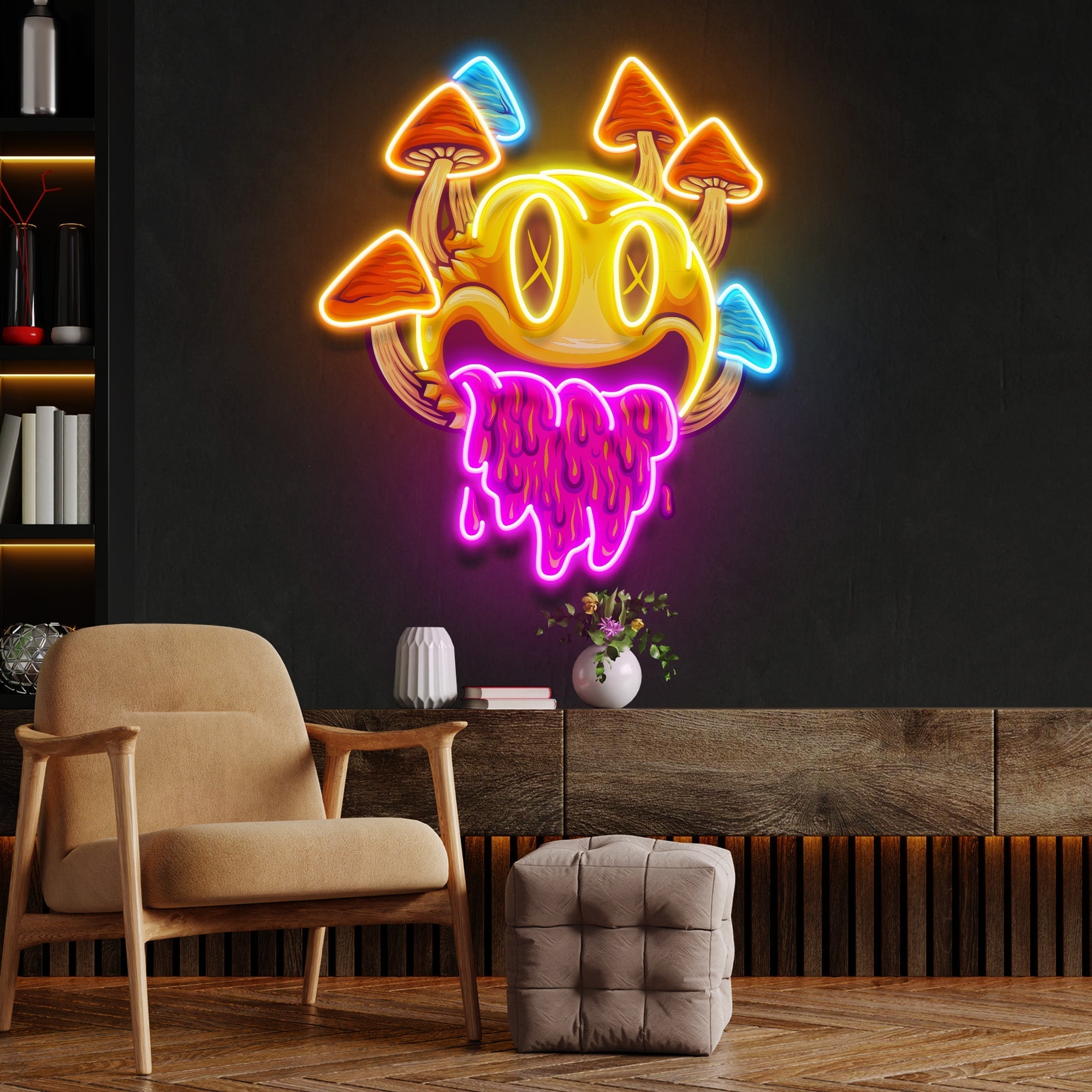 Custom Name Funny Psychedelic Artwork Led Neon Sign Light