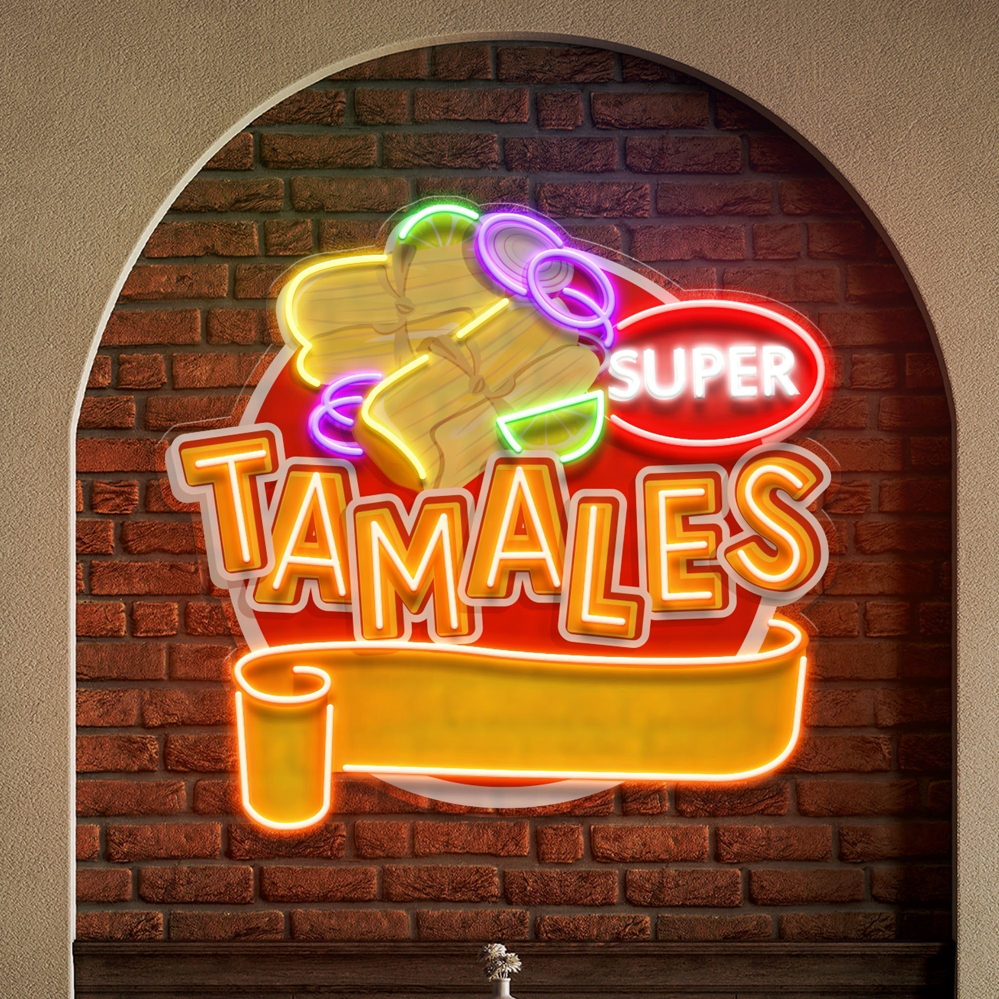 Custom Name Mexican Tamales Food Restaurant Decor Artwork Led Neon Sign Light