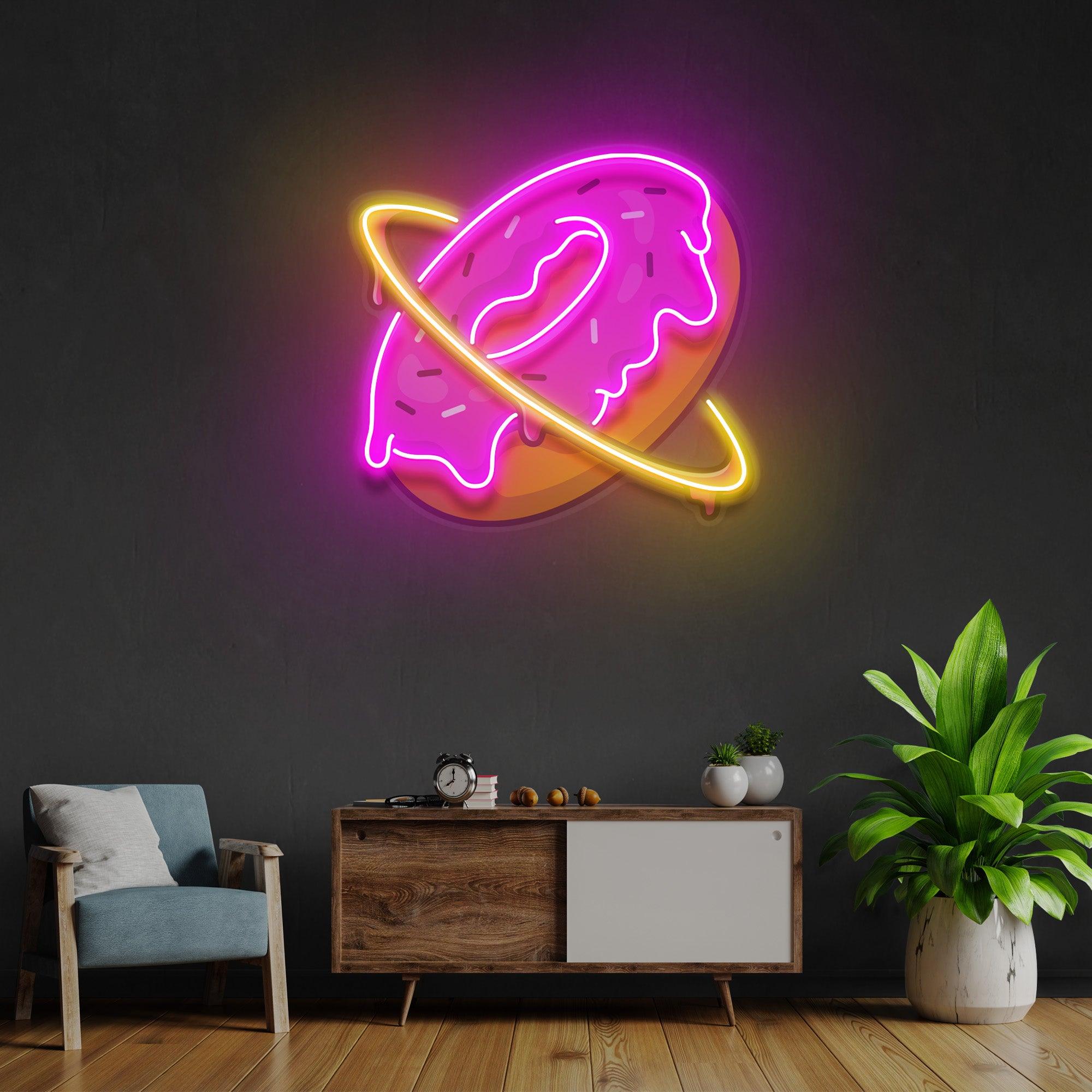 Doughnut Planet Led Neon Acrylic Artwork