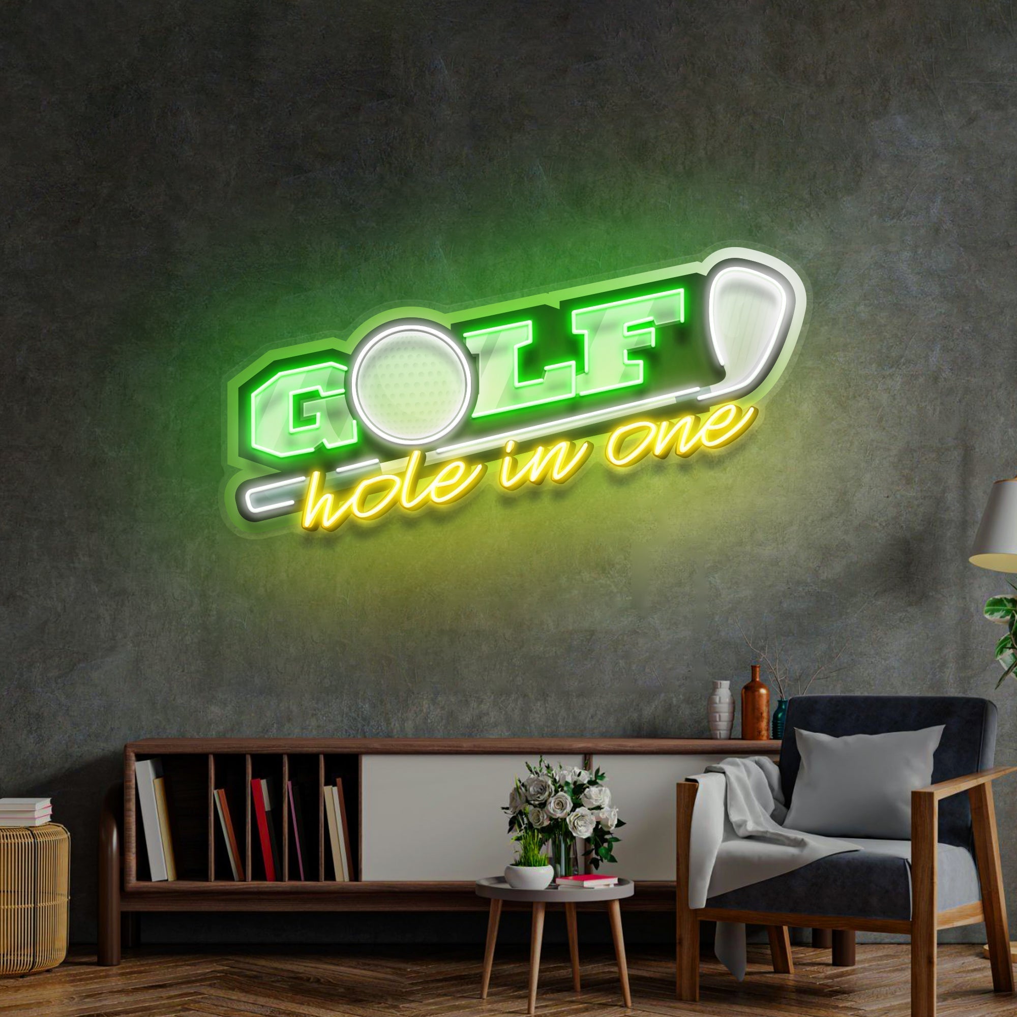 Golf Hole in one Led Neon Acrylic Artwork