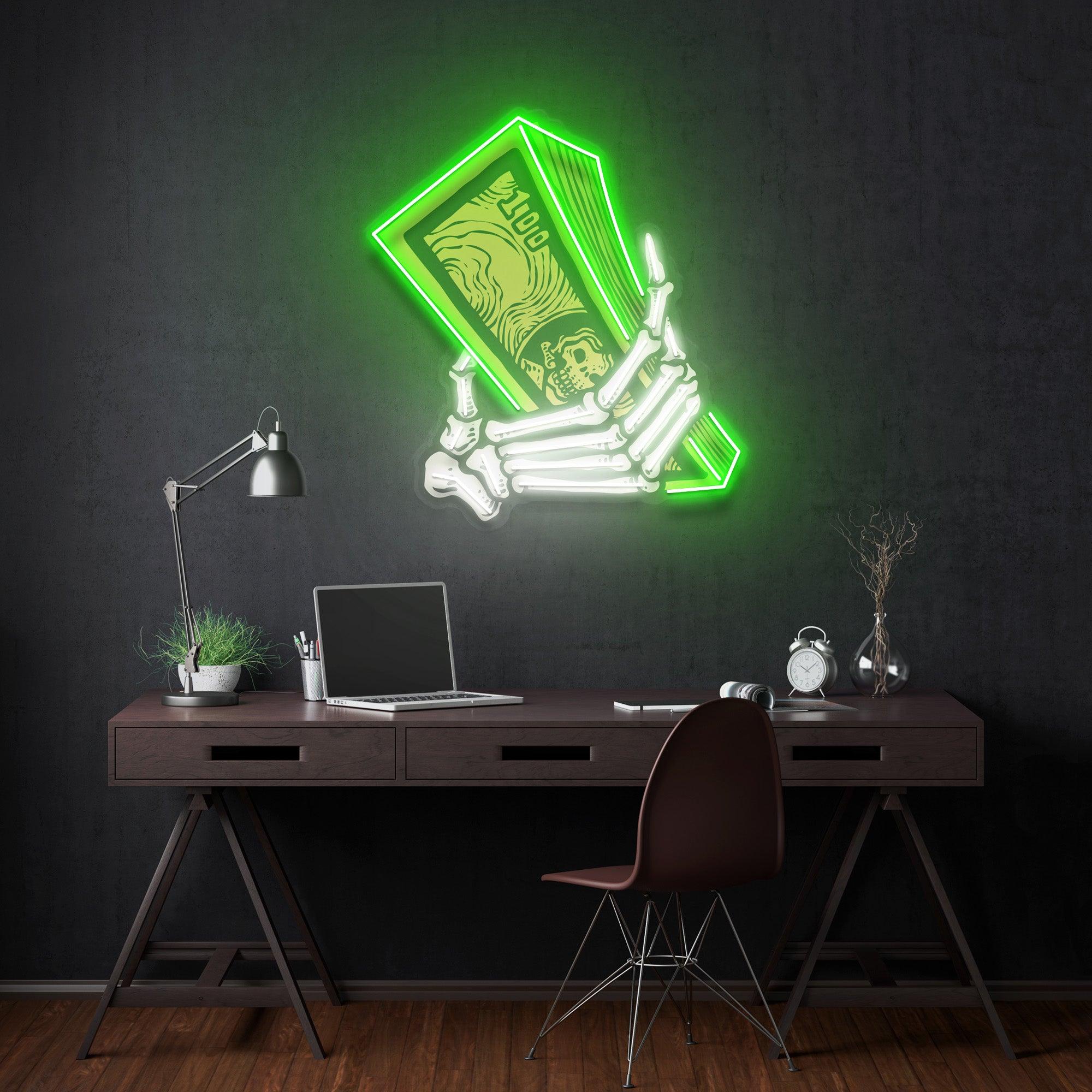 Money Hands Led Neon Acrylic Artwork