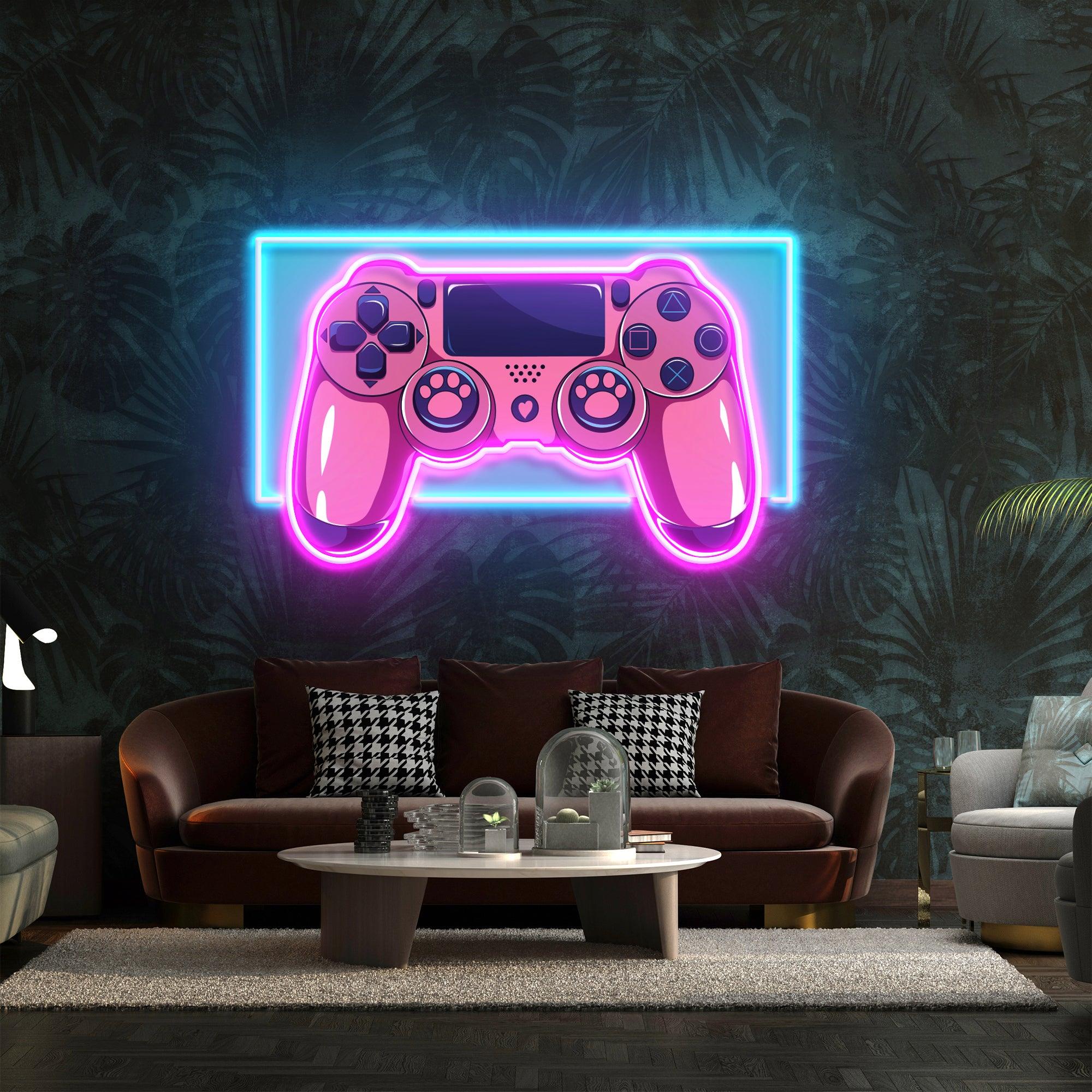 Pink Controller Led Neon Acrylic Artwork