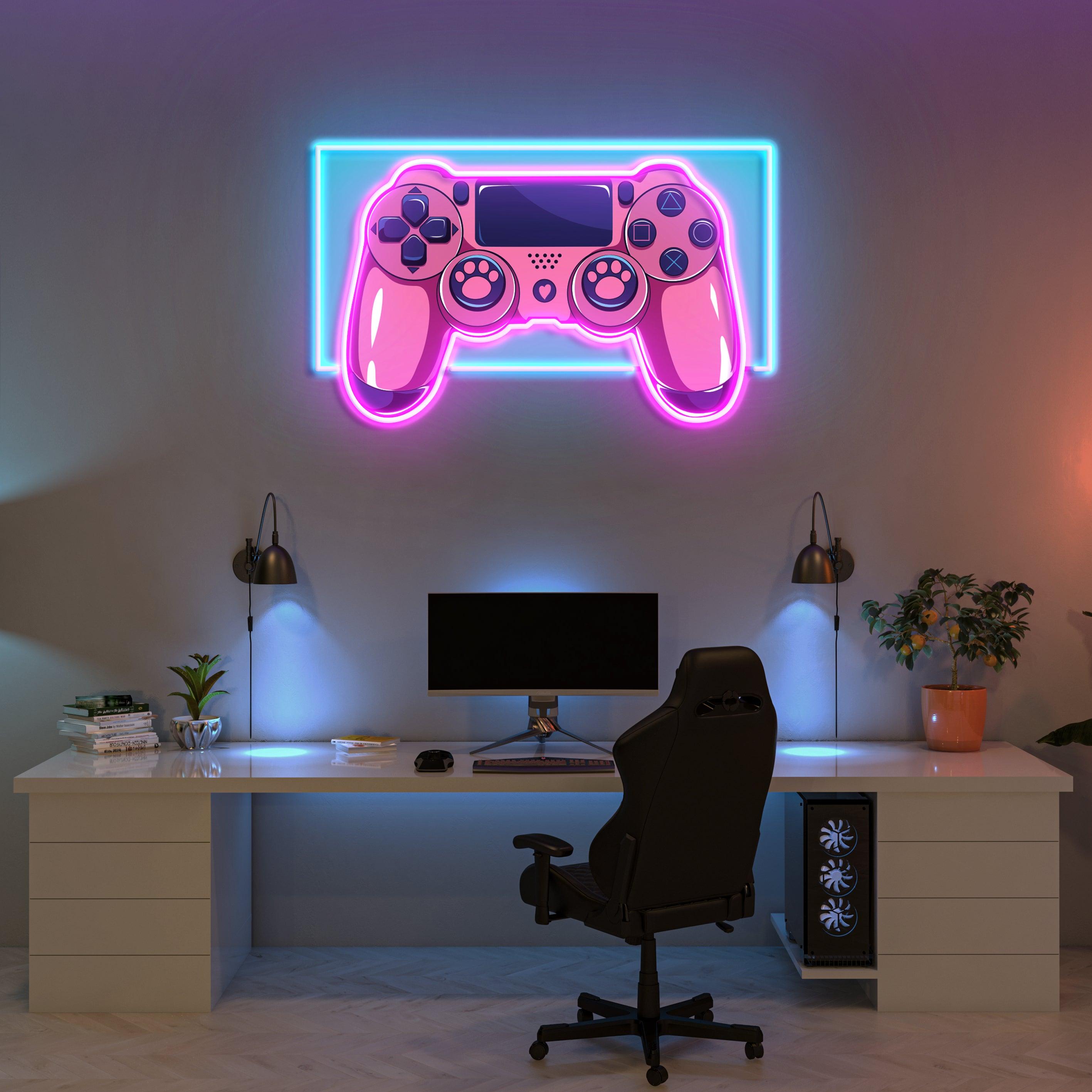 Pink Controller Led Neon Acrylic Artwork