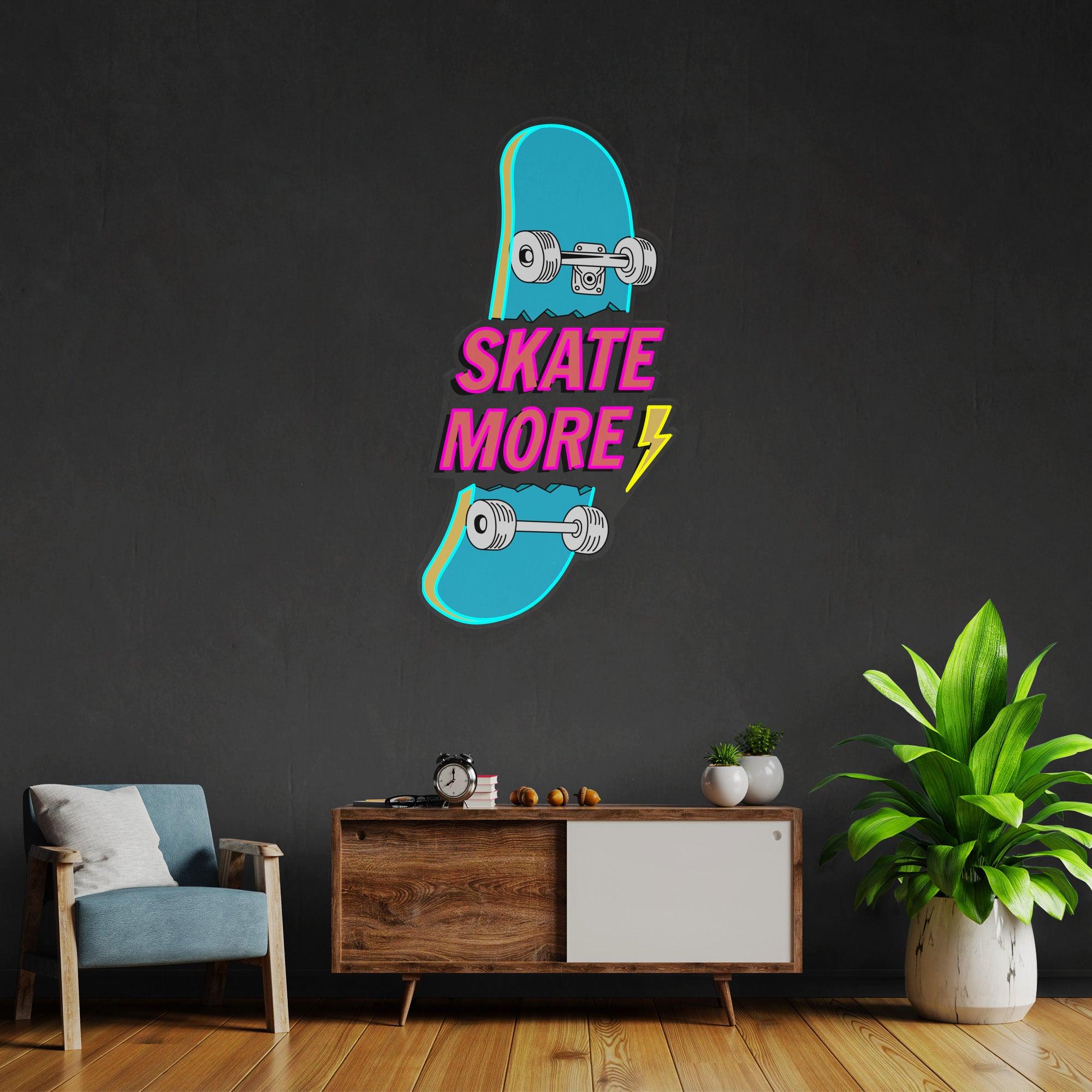 Skate More Led Neon Acrylic Artwork