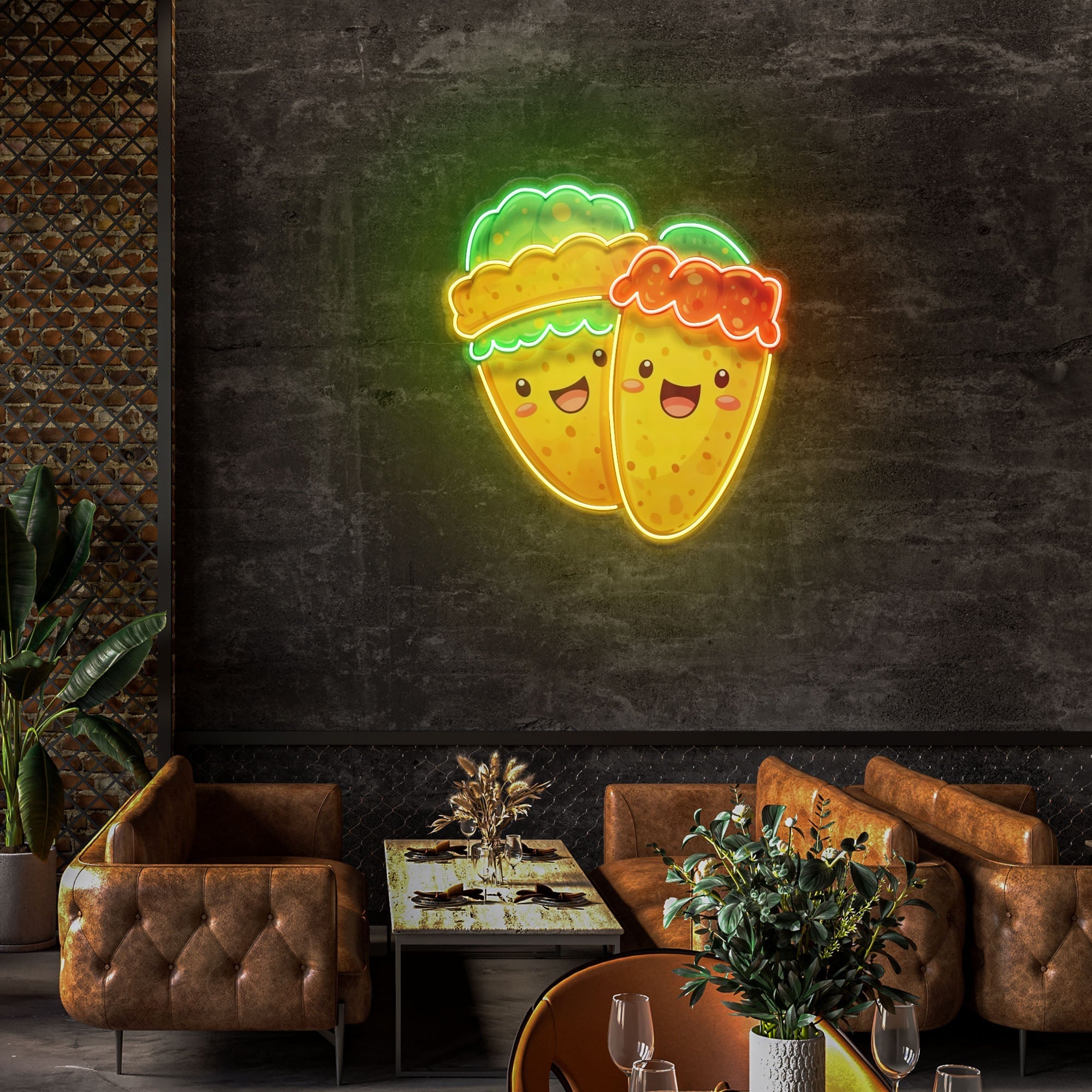 Custom Name Tacos Color Trait Restaurant Decor Artwork Led Neon Sign Light