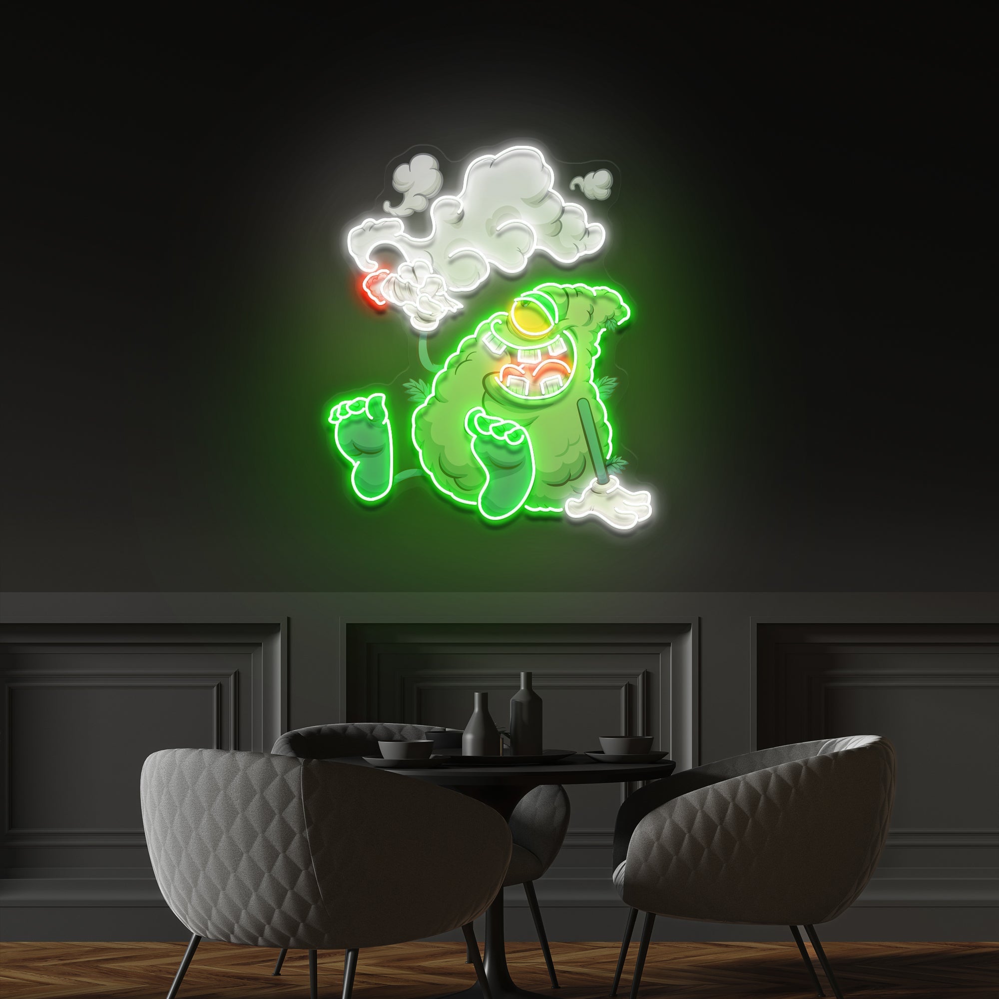 Weed Bud Cartoon Artwork Led Neon Sign Light