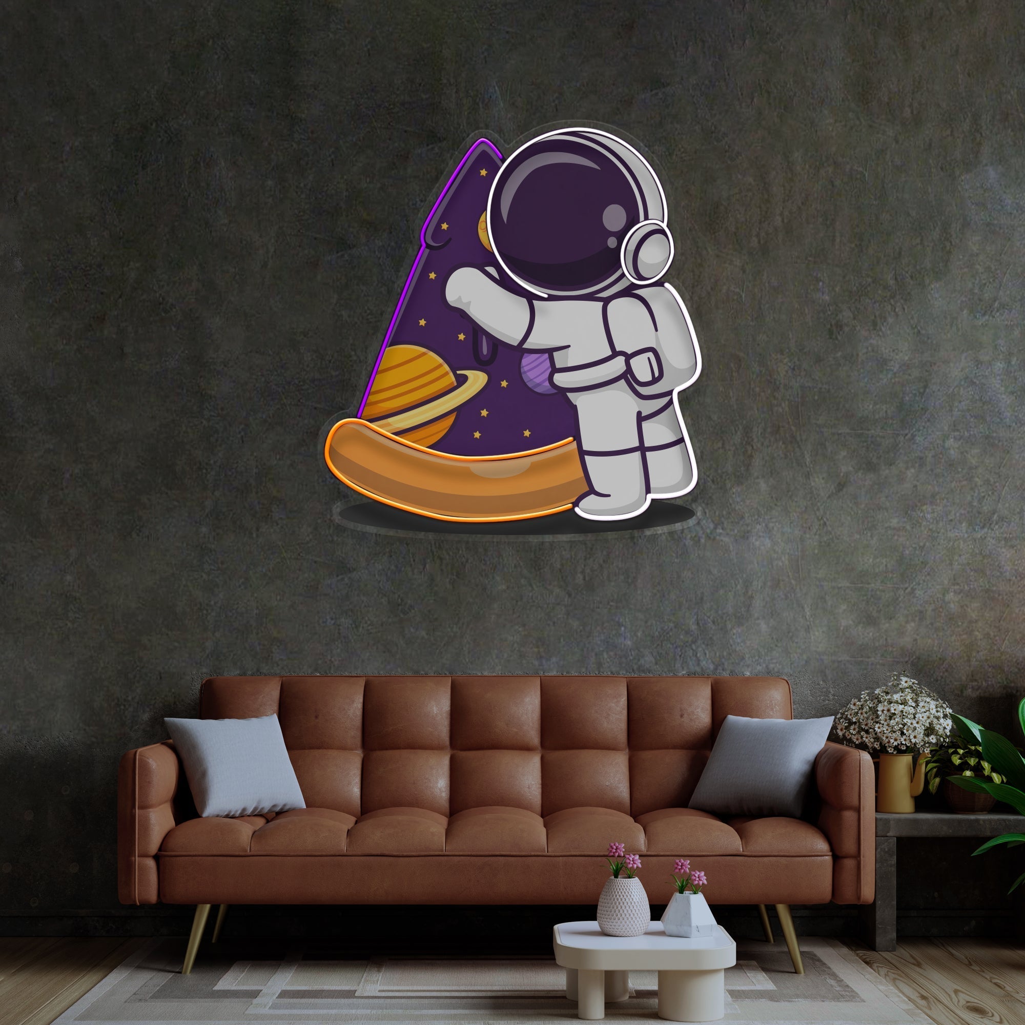 Astronaut Pizza LED Neon Sign Light Pop Art