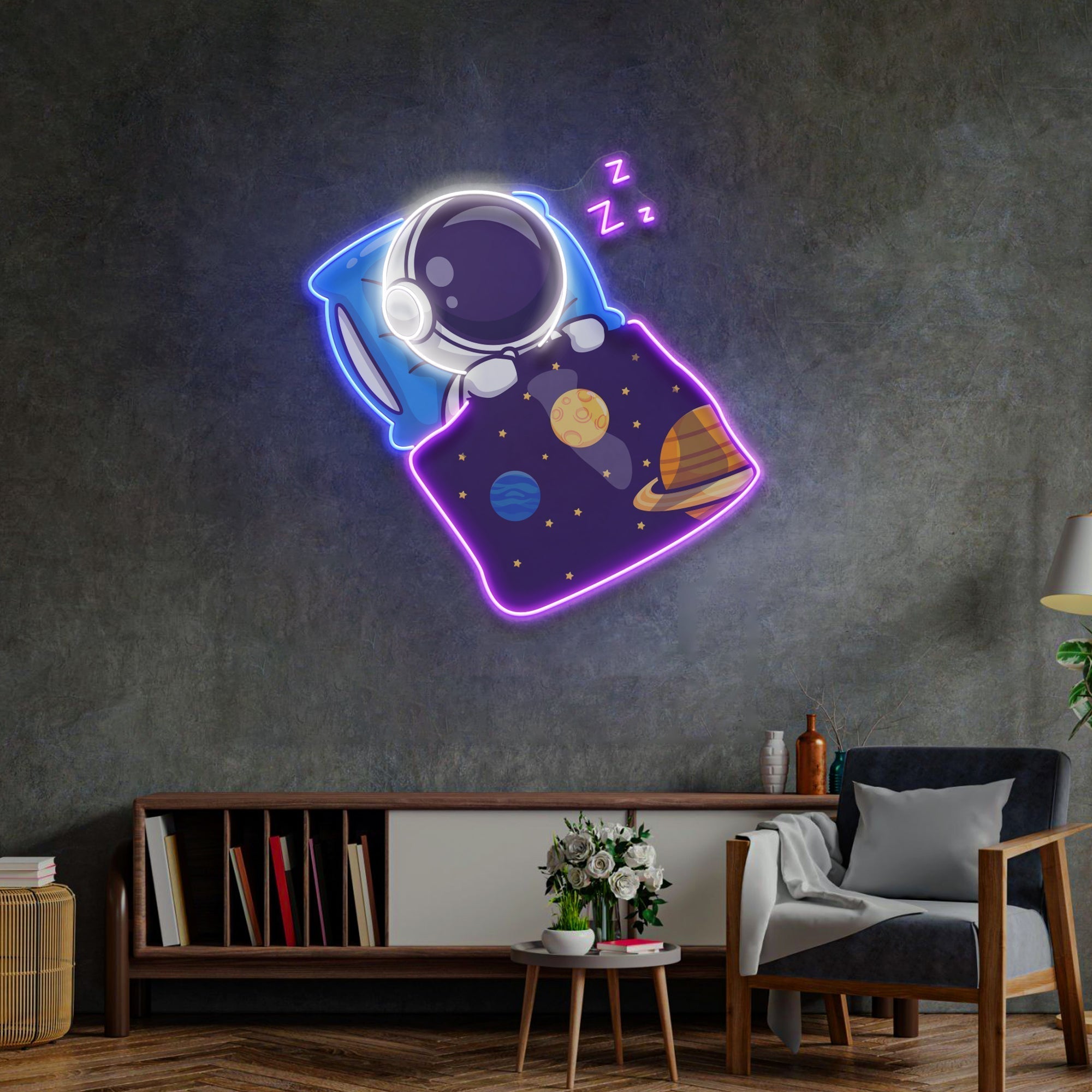 Astronaut Sleep LED Neon Sign Light Pop Art