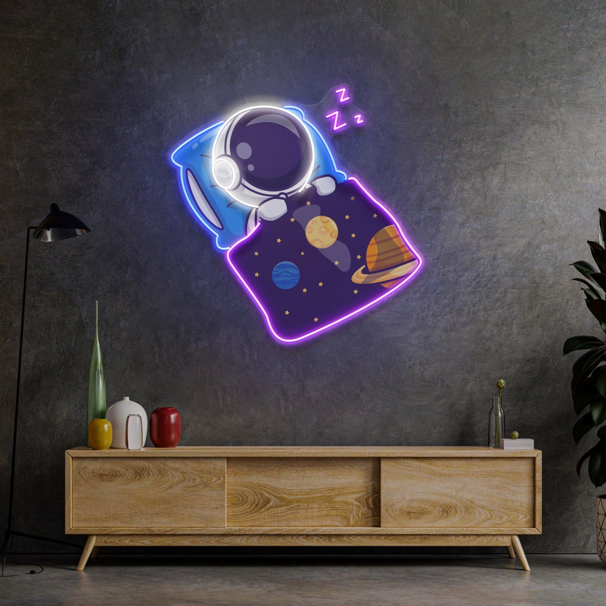 Astronaut Sleep LED Neon Sign Light Pop Art