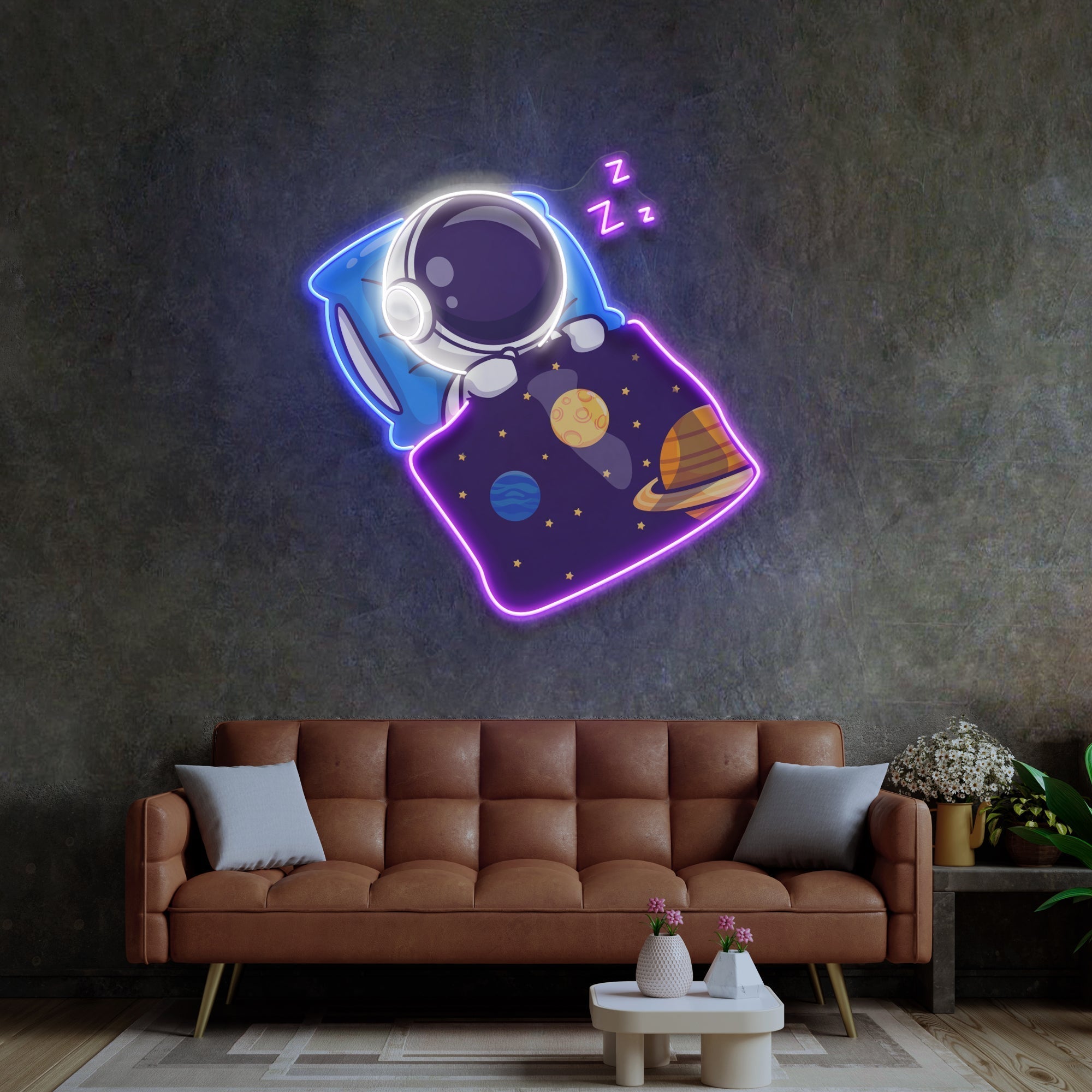 Astronaut Sleep LED Neon Sign Light Pop Art