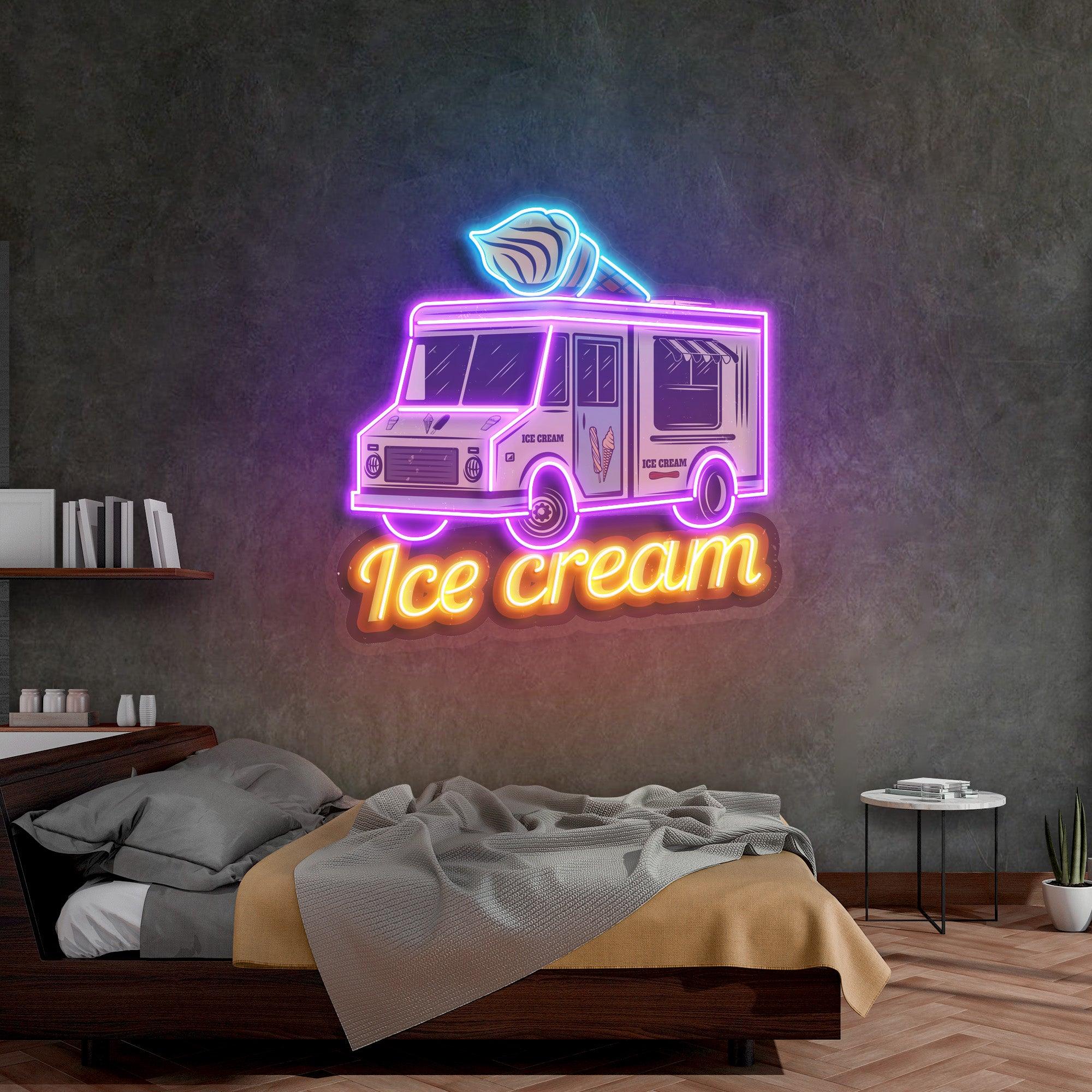 Ice Cream Bus Led Neon Acrylic Artwork