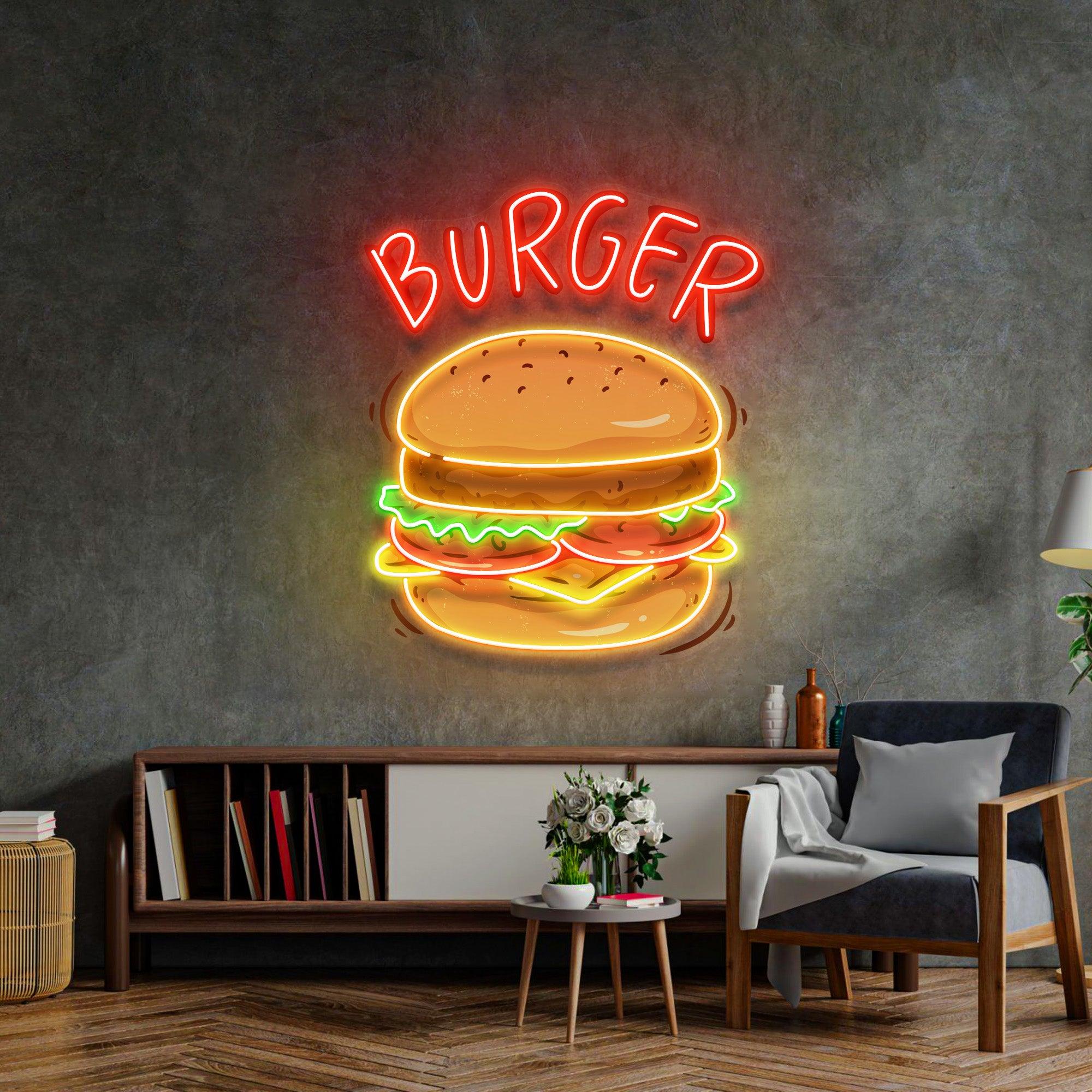 Hamburger Led Neon Acrylic Artwork