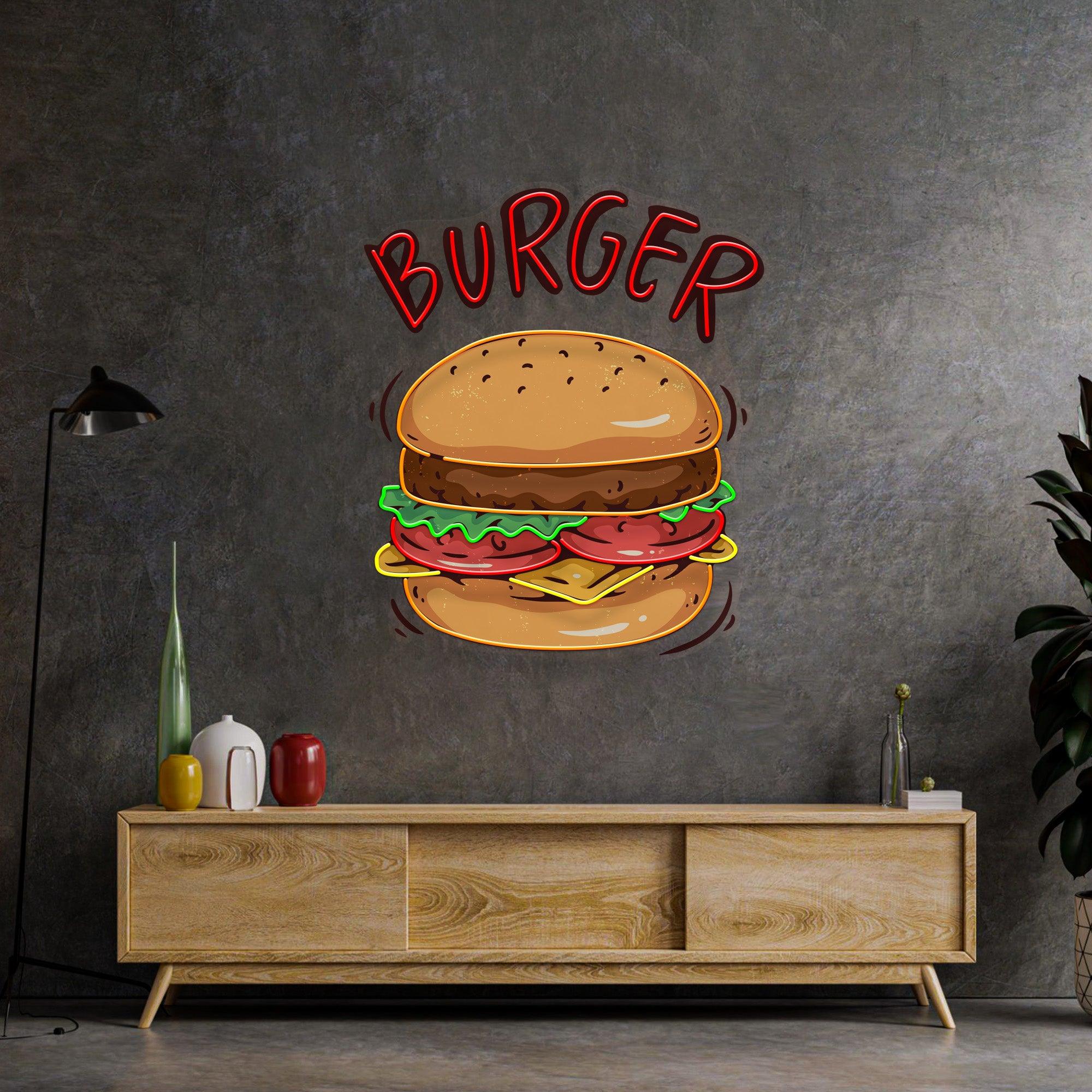 Hamburger Led Neon Acrylic Artwork