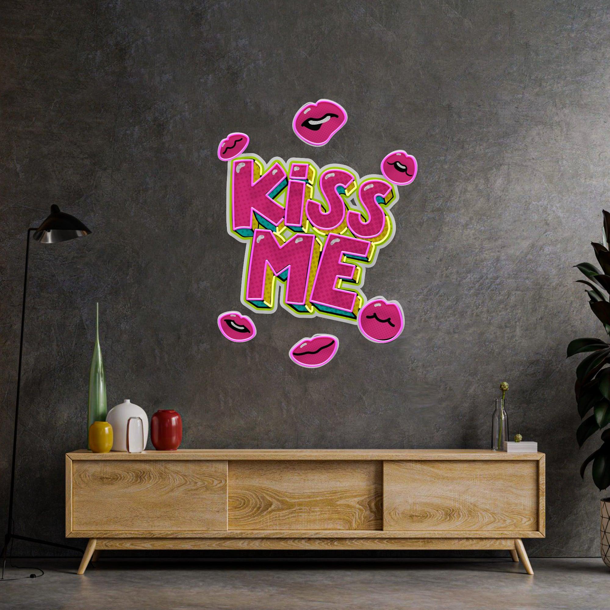 Kiss Me Led Neon Acrylic Artwork