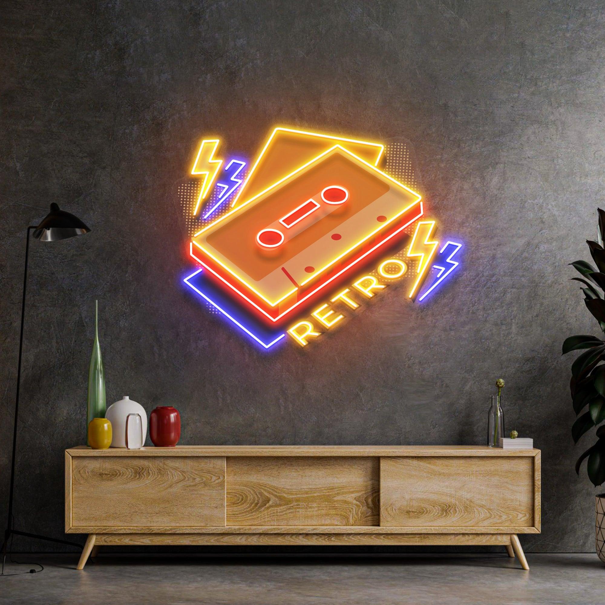 Cassette Retro Led Neon Acrylic Artwork