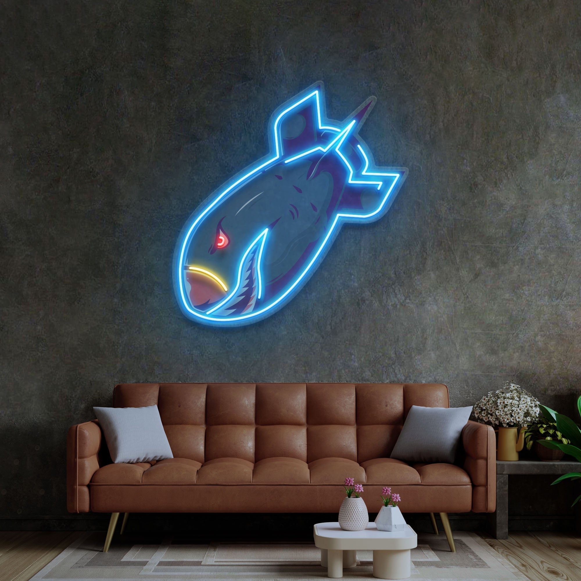 Shark Bomb LED Neon Sign Light Pop Art